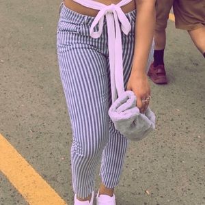 Zara striped ankle jeans